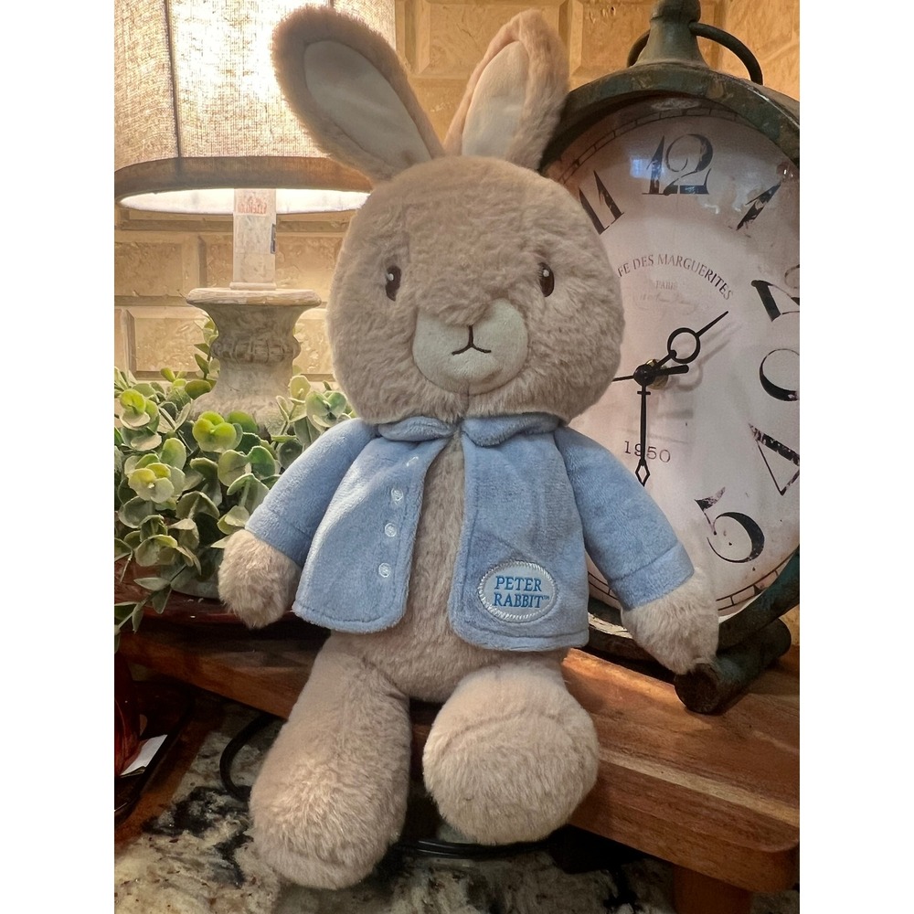 Peter Rabbit Plush Stuffed Animal Blue Jacket Beatrix Potter 14"